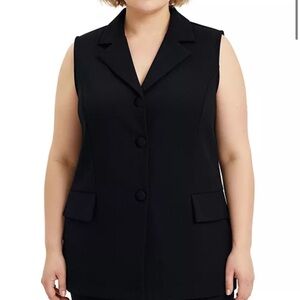NY Collection
Women's Plus Size Sleeveless Scuba Vest Jacket